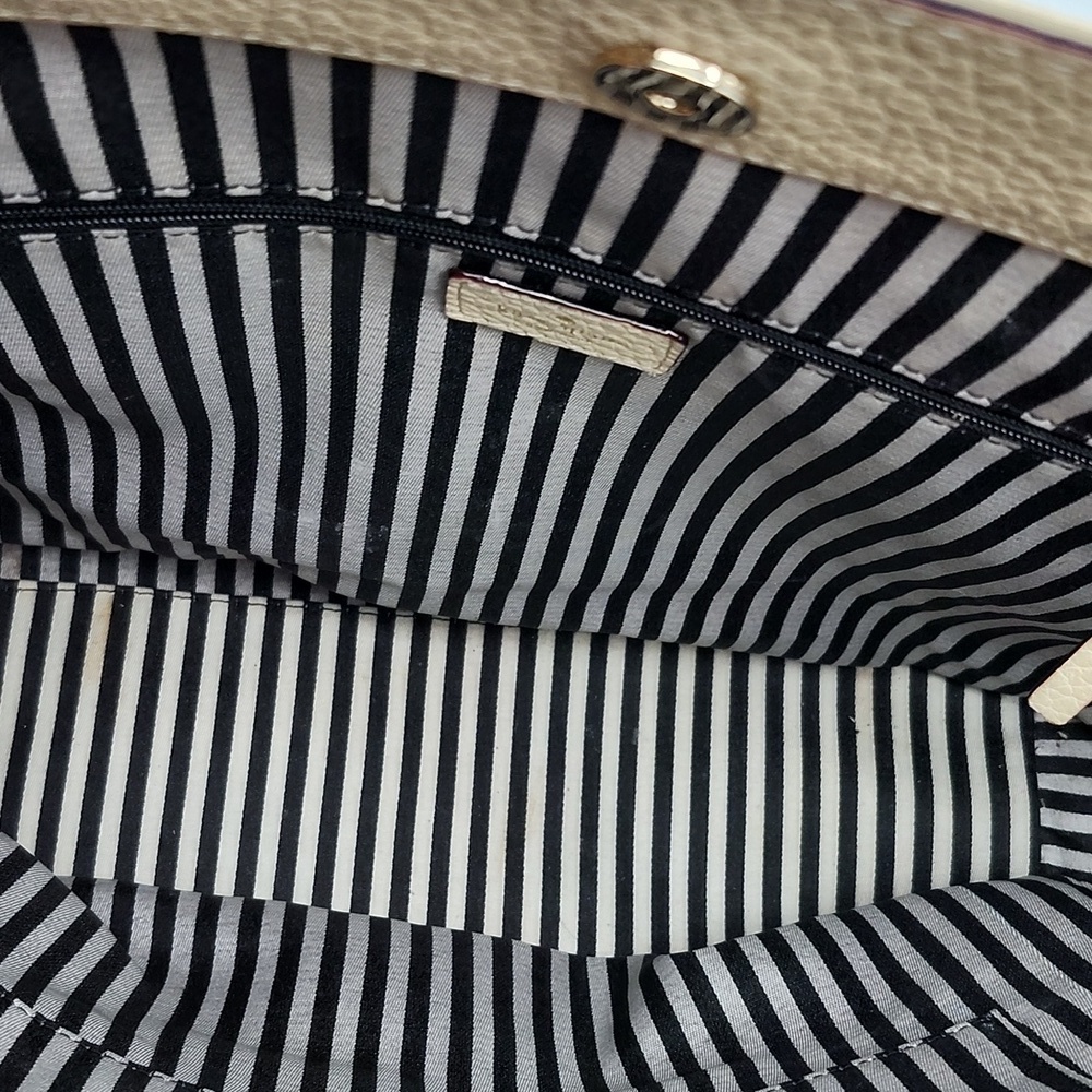 Kate Spade Chic Purse Leather Navy & Cream Large Tote/purse - Picture 6 of 8